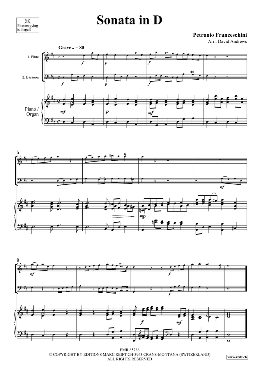 Sonata in D Sonata in D Bassoon scores gallery preview page 3