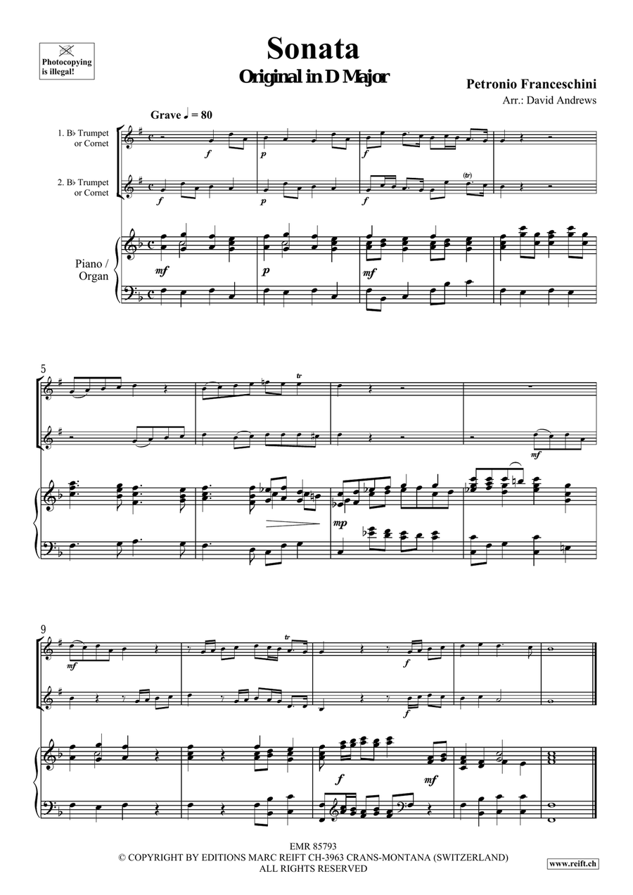 Sonata Sonata Trumpet Duet scores gallery preview page 3