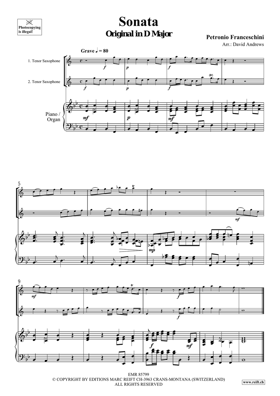 Sonata Sonata Tenor Saxophone scores gallery preview page 3
