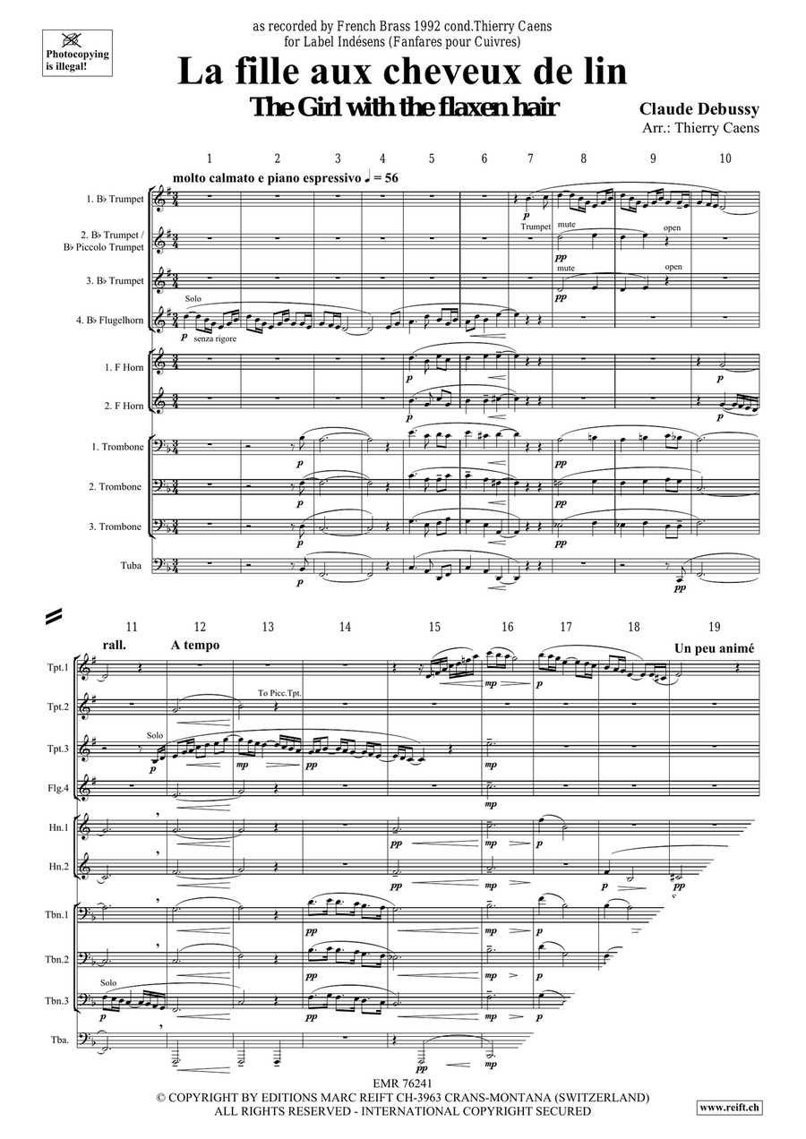 La fille aux cheveux de lin Score scores gallery preview page 3