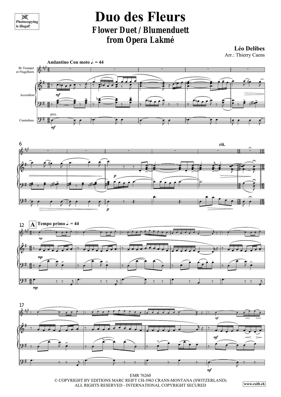 Duo des Fleurs Duo des Fleurs Flugelhorn scores gallery preview page 3