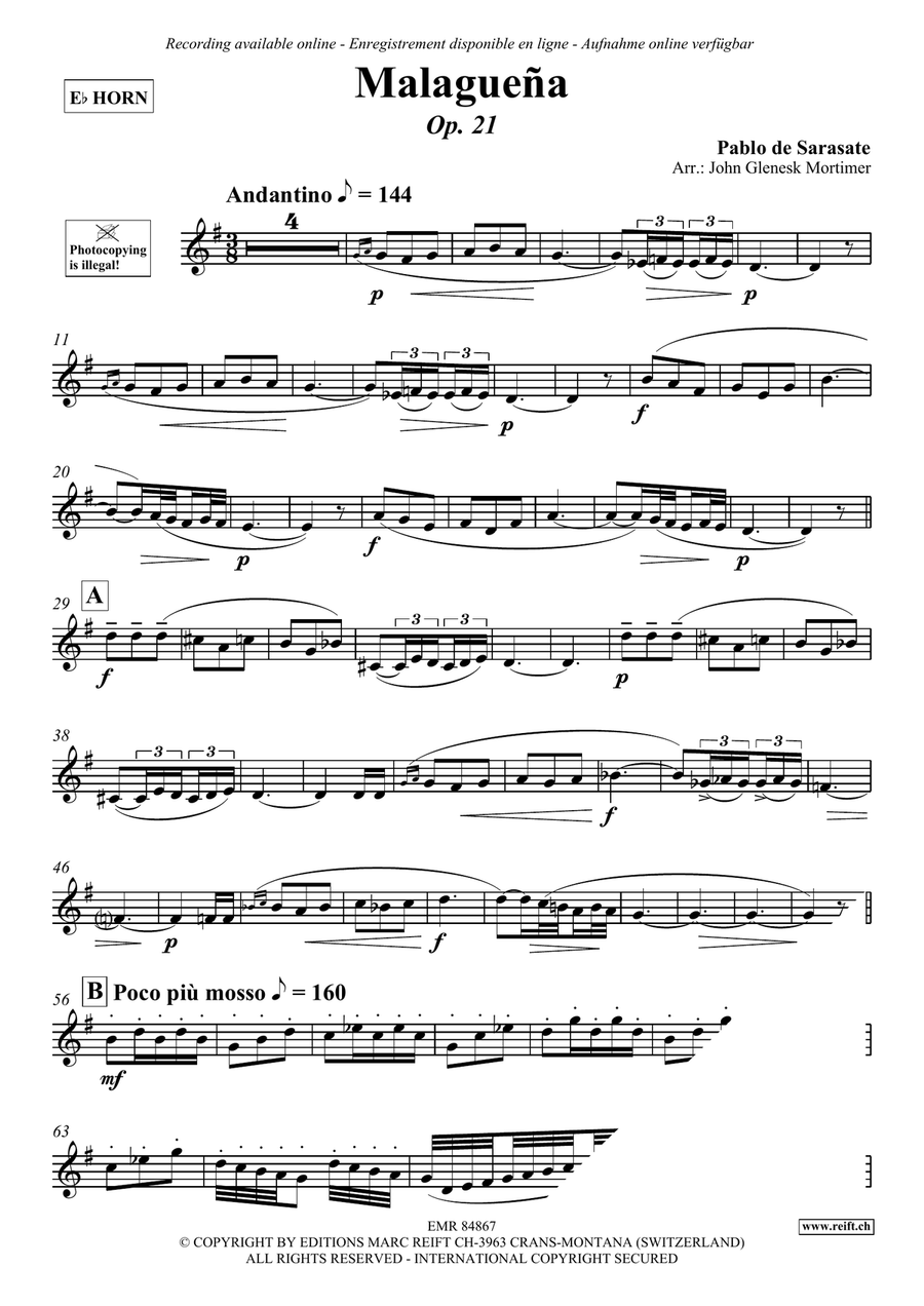 Malaguena Malaguena Horn scores gallery preview page 3