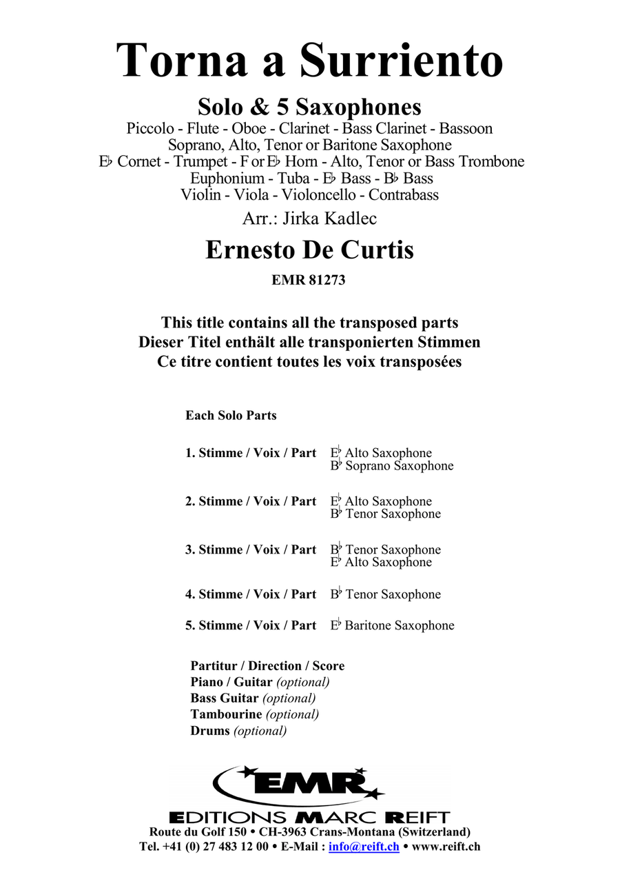 Torna a Surriento Torna a Surriento Bassoon scores gallery preview page 2