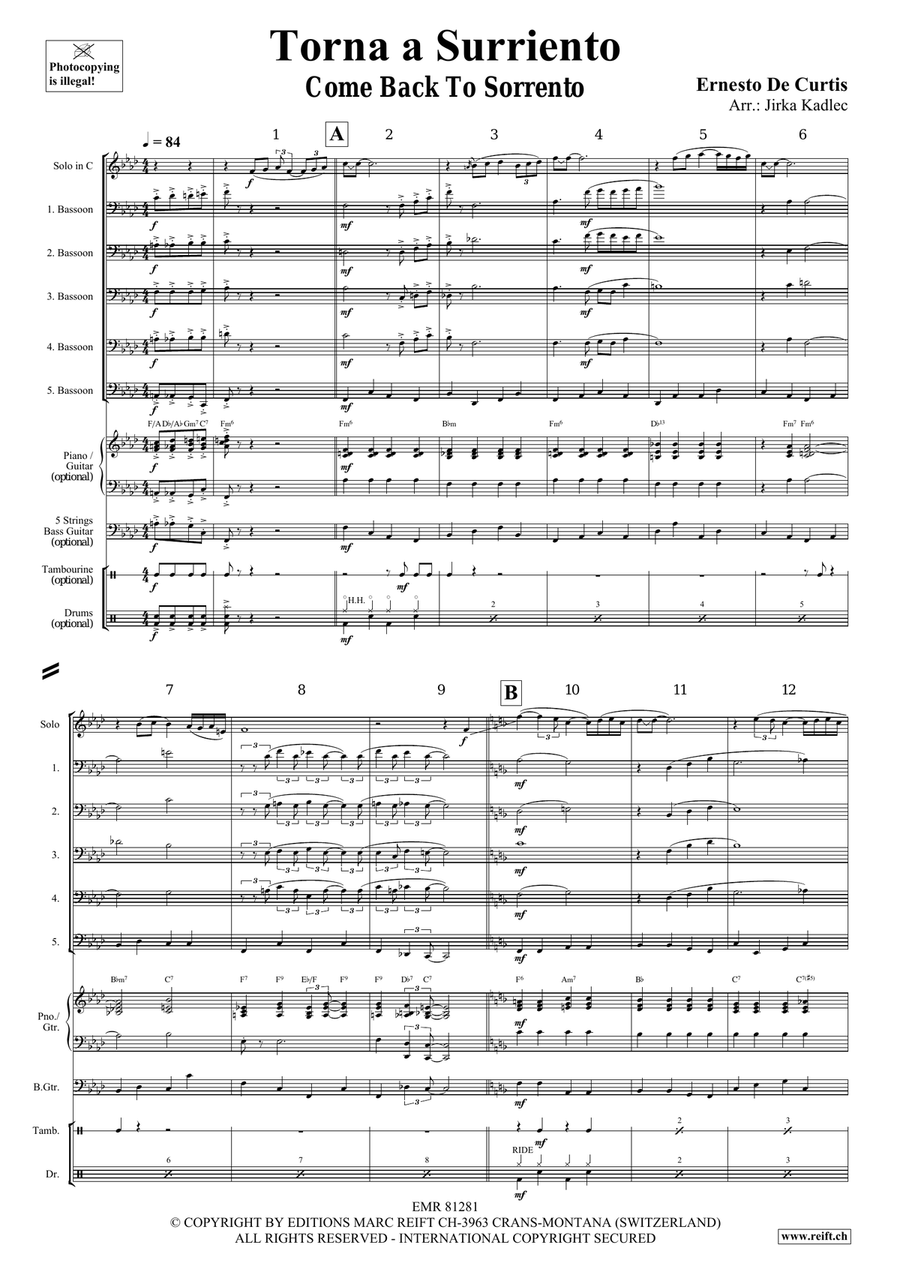 Torna a Surriento Torna a Surriento Bassoon scores gallery preview page 3
