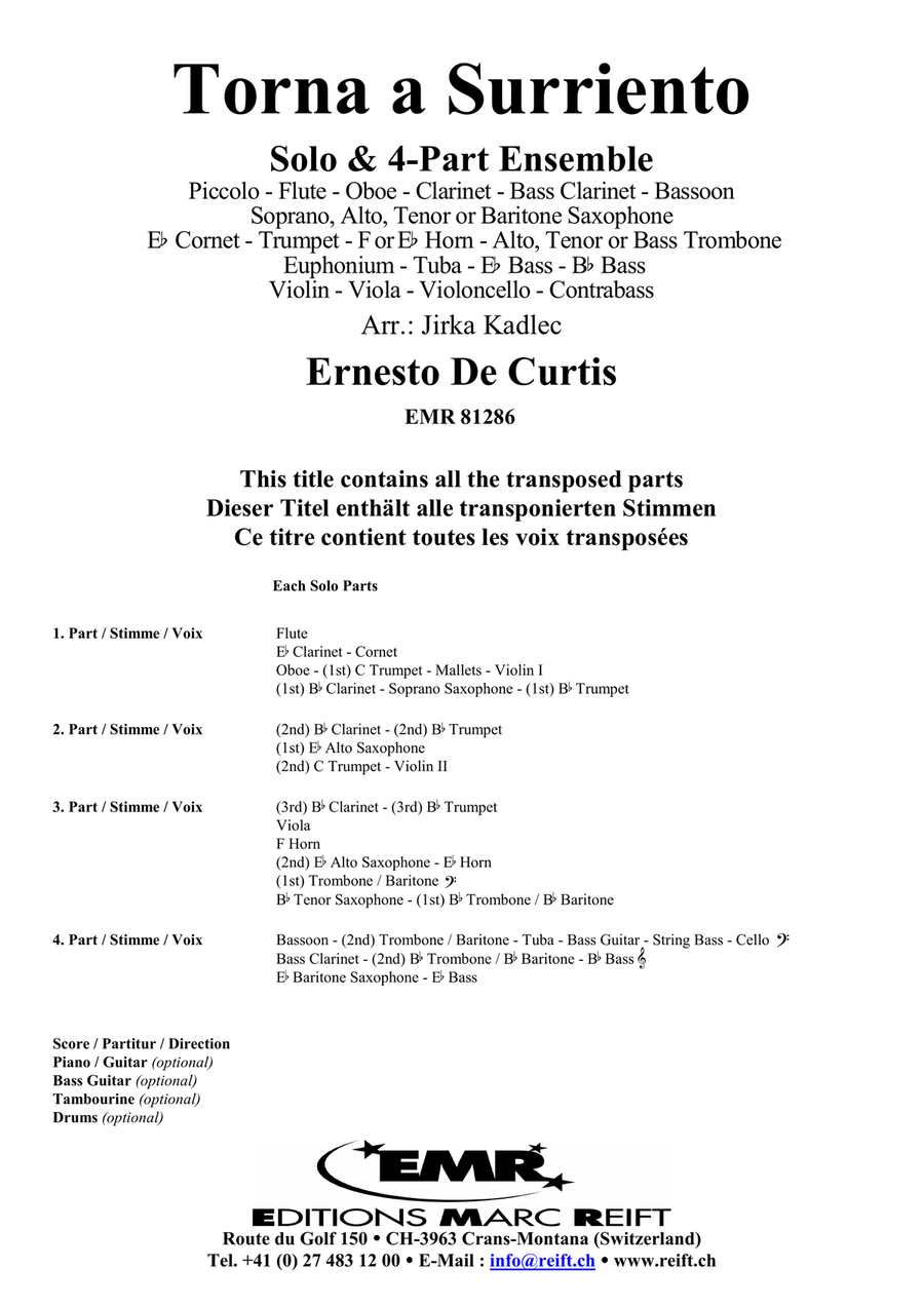 Torna a Surriento Torna a Surriento Bassoon scores gallery preview page 2