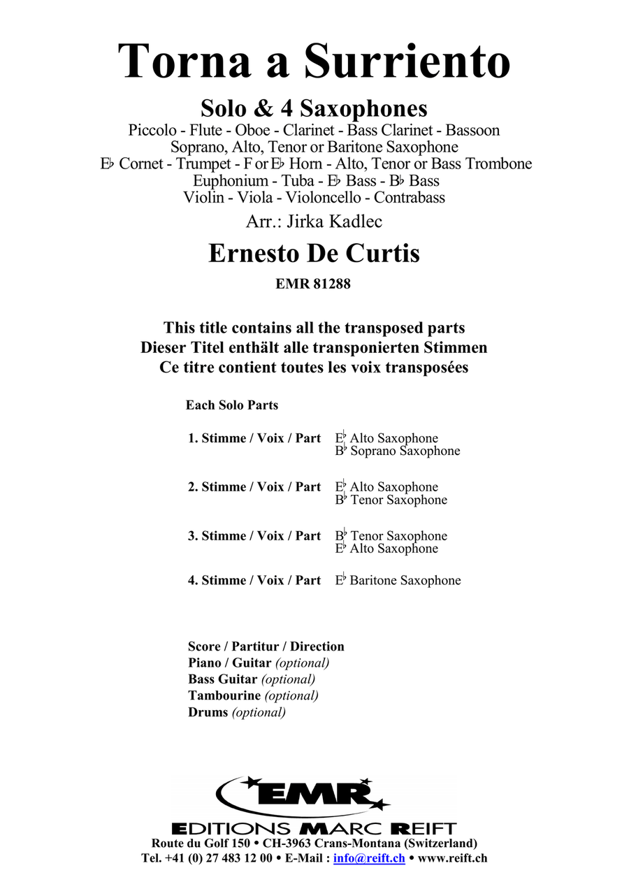 Torna a Surriento Bassoon scores gallery preview page 2