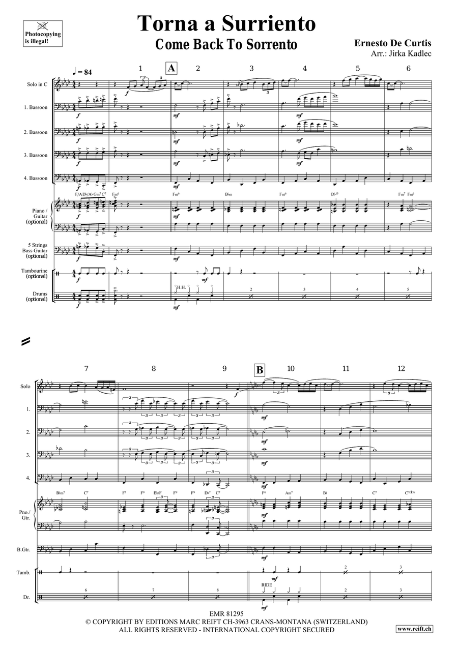 Torna a Surriento Torna a Surriento Bassoon scores gallery preview page 3