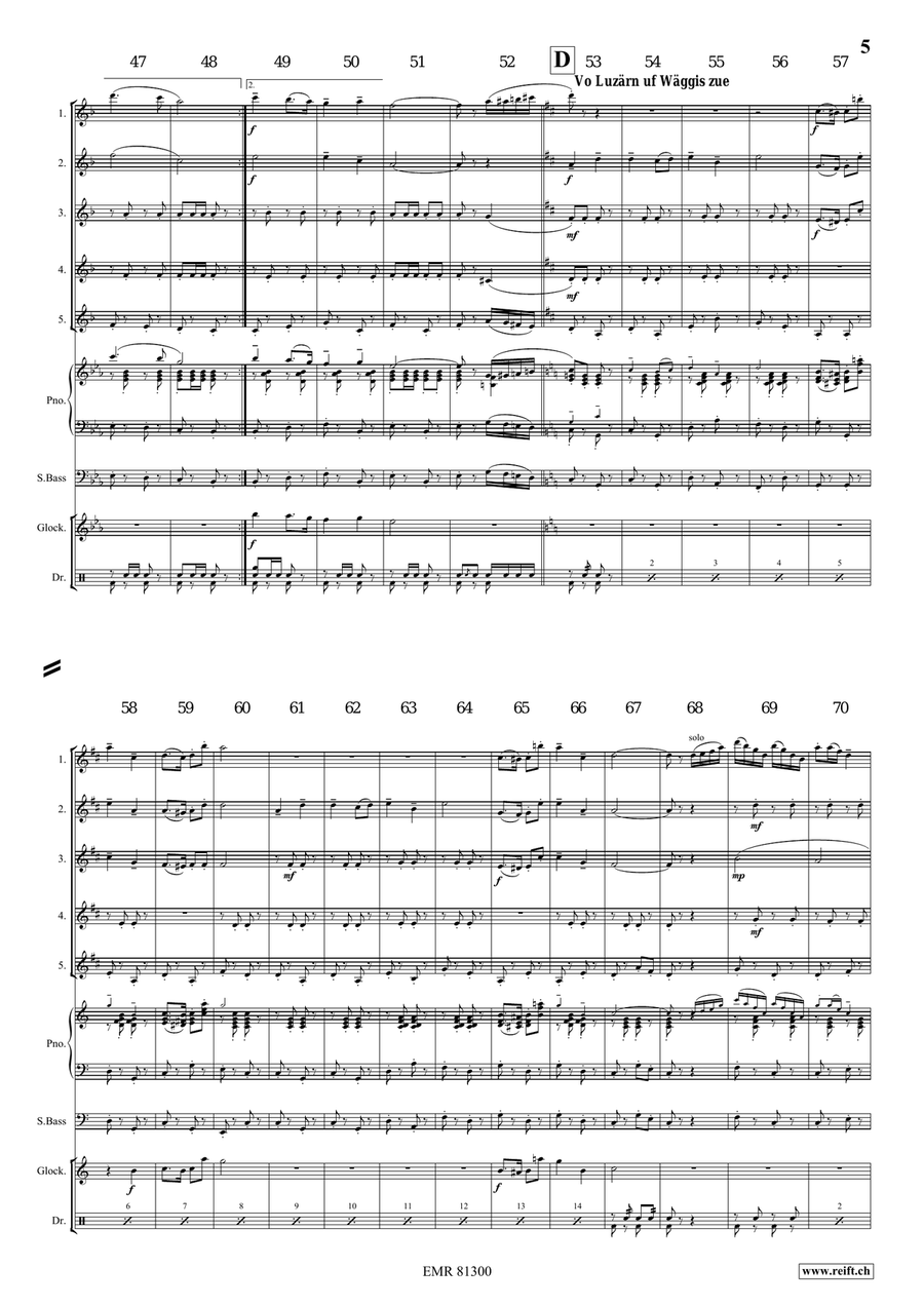 Marching Switzerland Marching Switzerland Clarinet Quintet scores gallery preview page 6