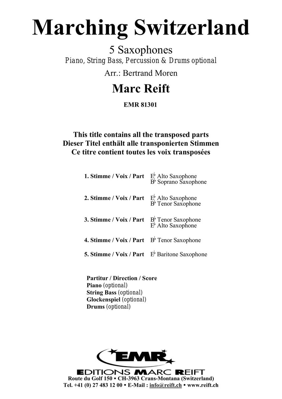 Marching Switzerland Marching Switzerland Saxophone Quintet scores gallery preview page 2