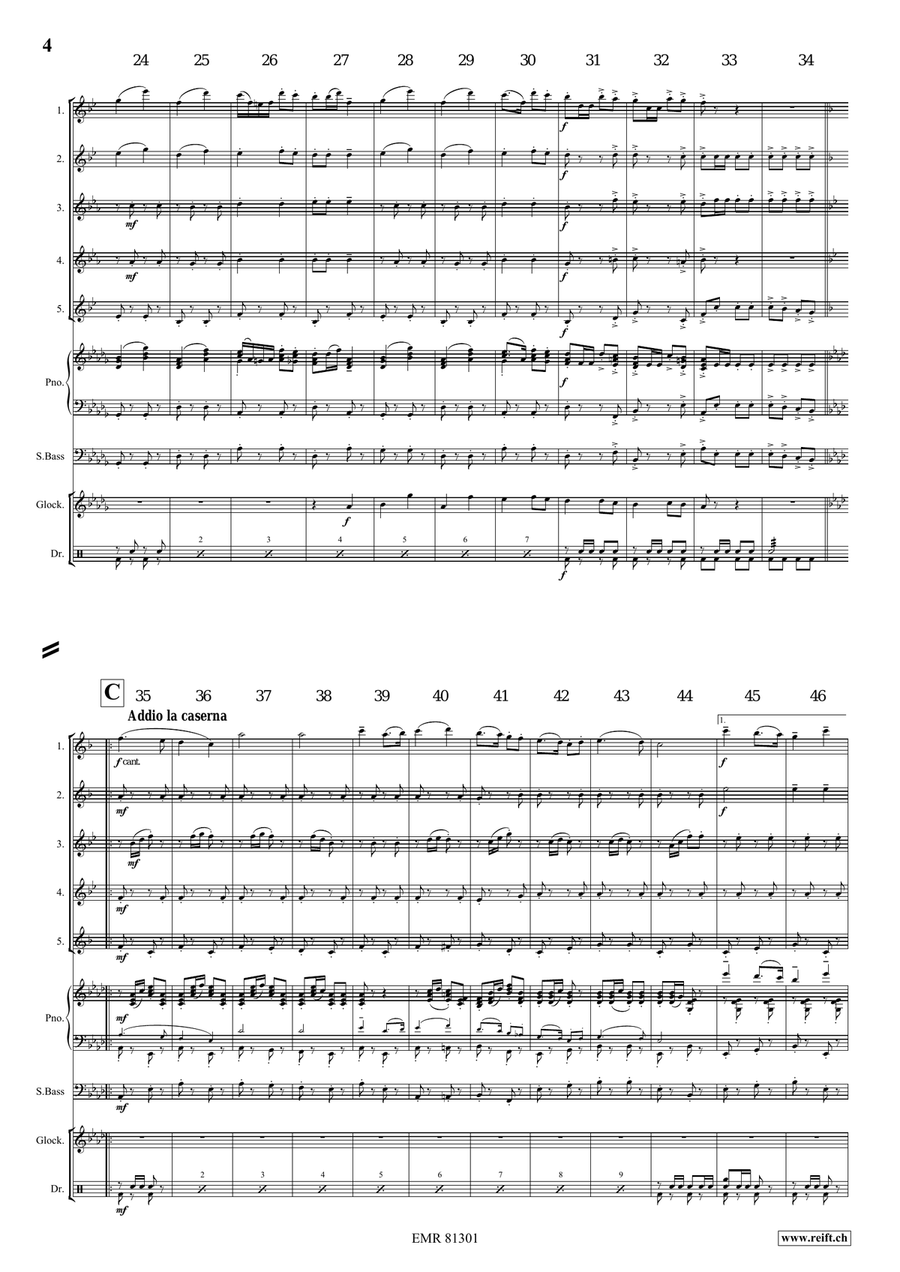 Marching Switzerland Marching Switzerland Saxophone Quintet scores gallery preview page 5