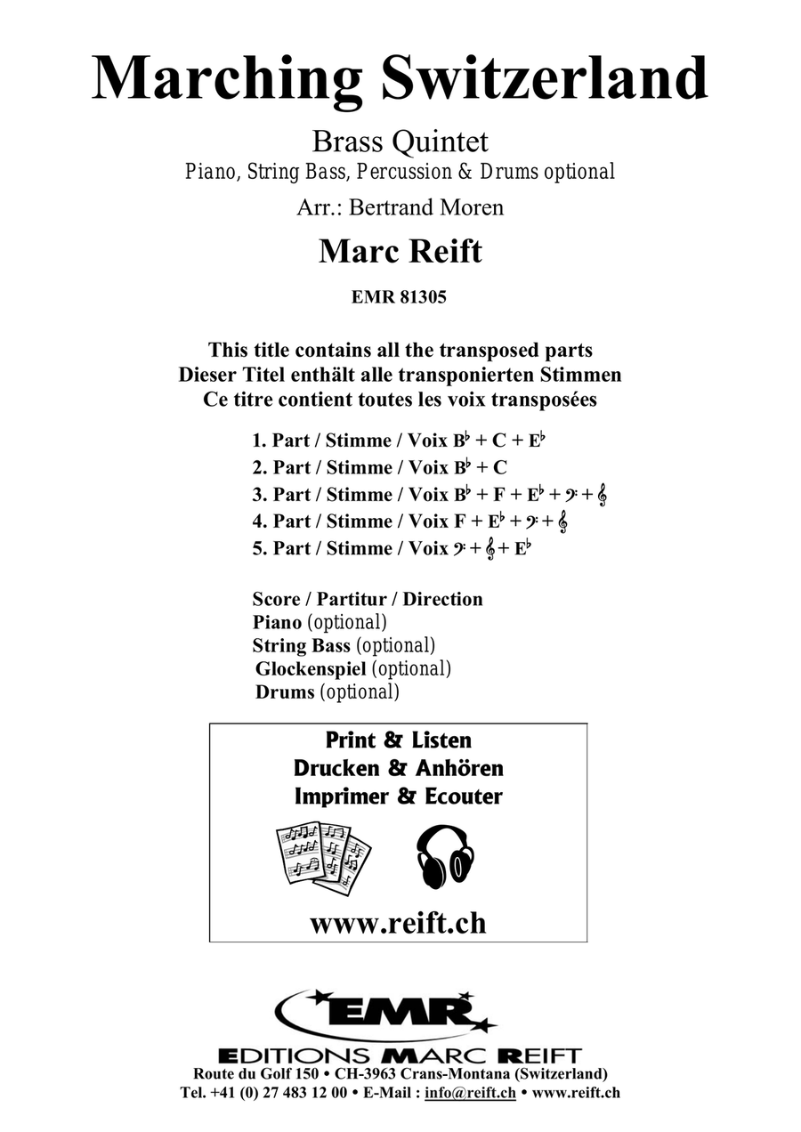 Marching Switzerland Marching Switzerland Brass Quintet scores gallery preview page 2