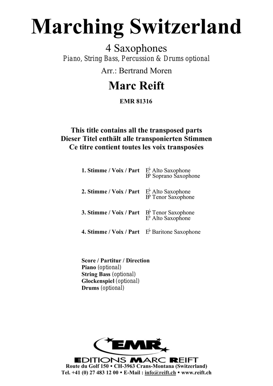 Marching Switzerland Marching Switzerland Saxophone Quartet scores gallery preview page 2