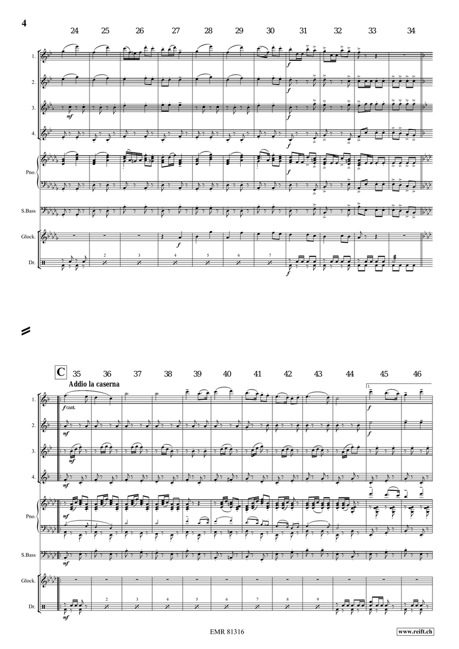 Marching Switzerland Marching Switzerland Saxophone Quartet scores gallery preview page 5