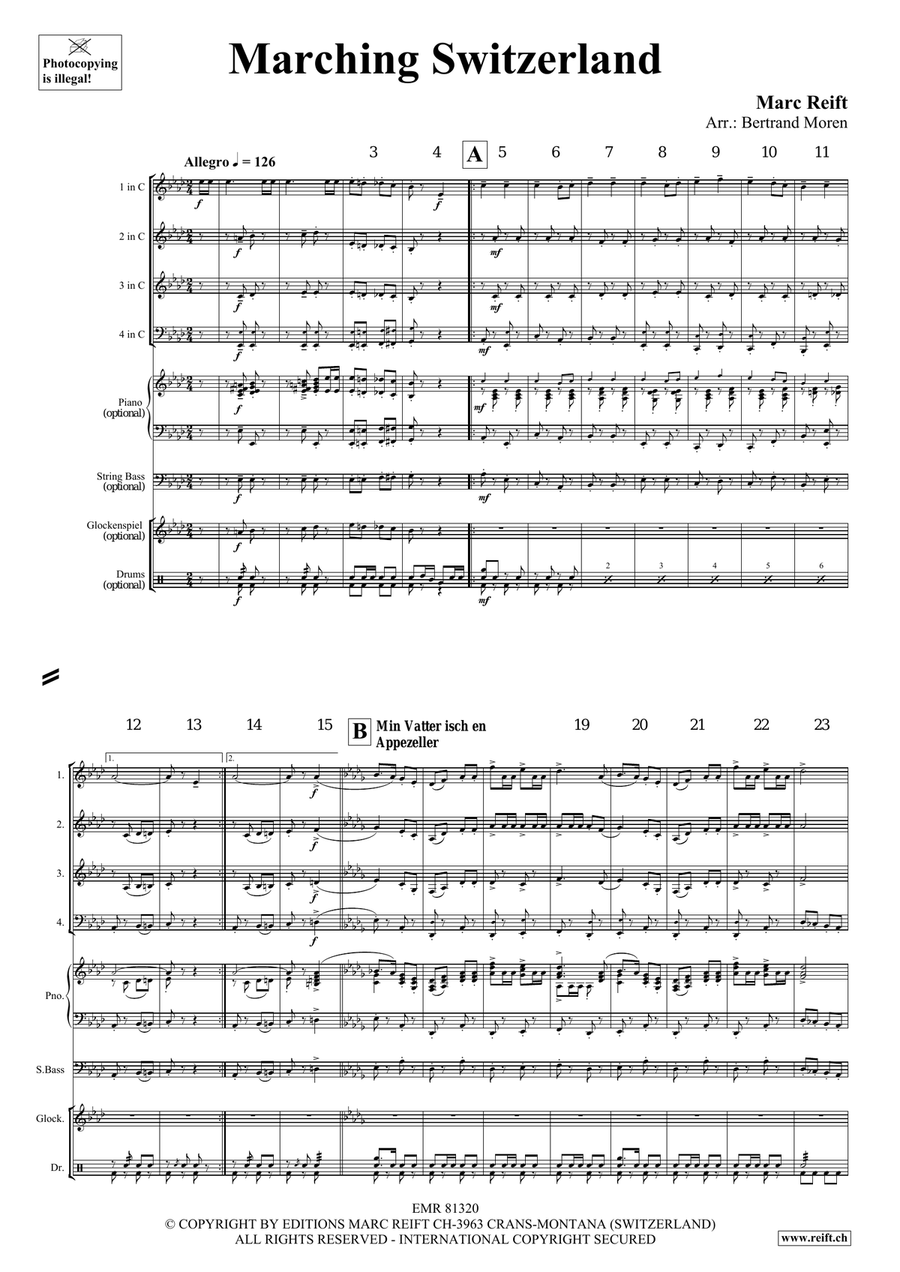 Marching Switzerland Marching Switzerland Brass Quartet scores gallery preview page 4