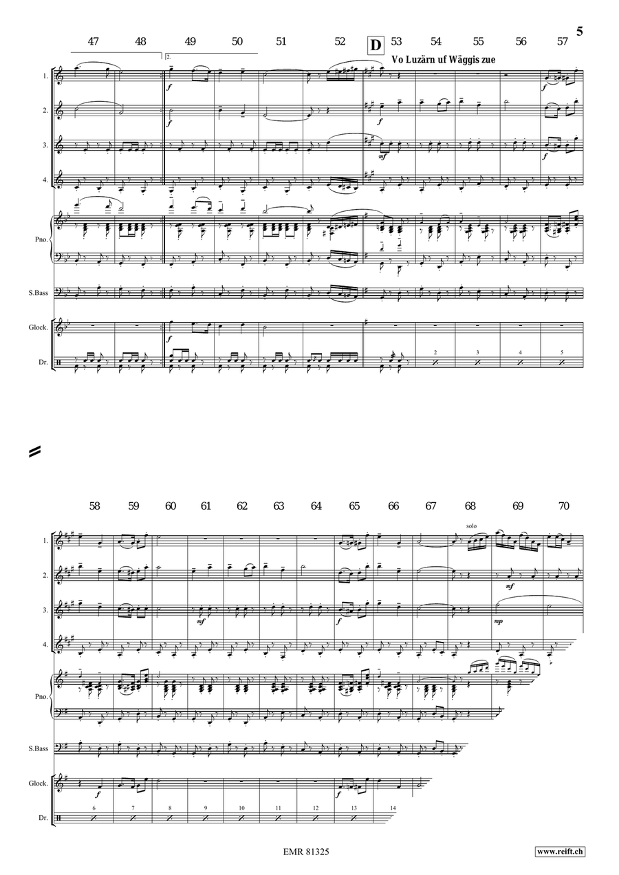 Marching Switzerland by Bertrand Moren Euphonium Quartet - Sheet Music page 6