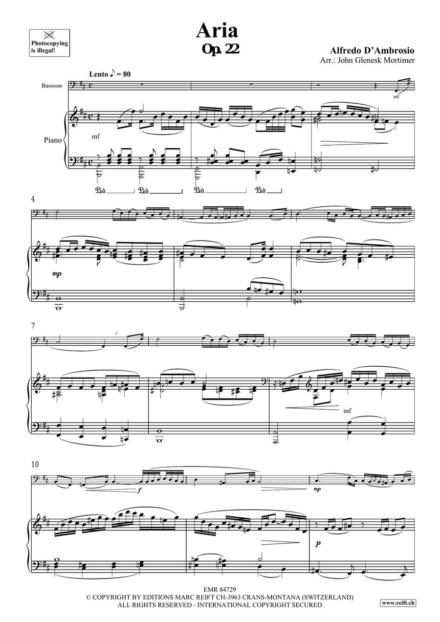 Aria Aria Bassoon Solo scores gallery preview page 3