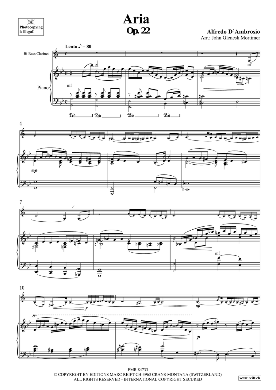 Aria Aria Bass Clarinet scores gallery preview page 3