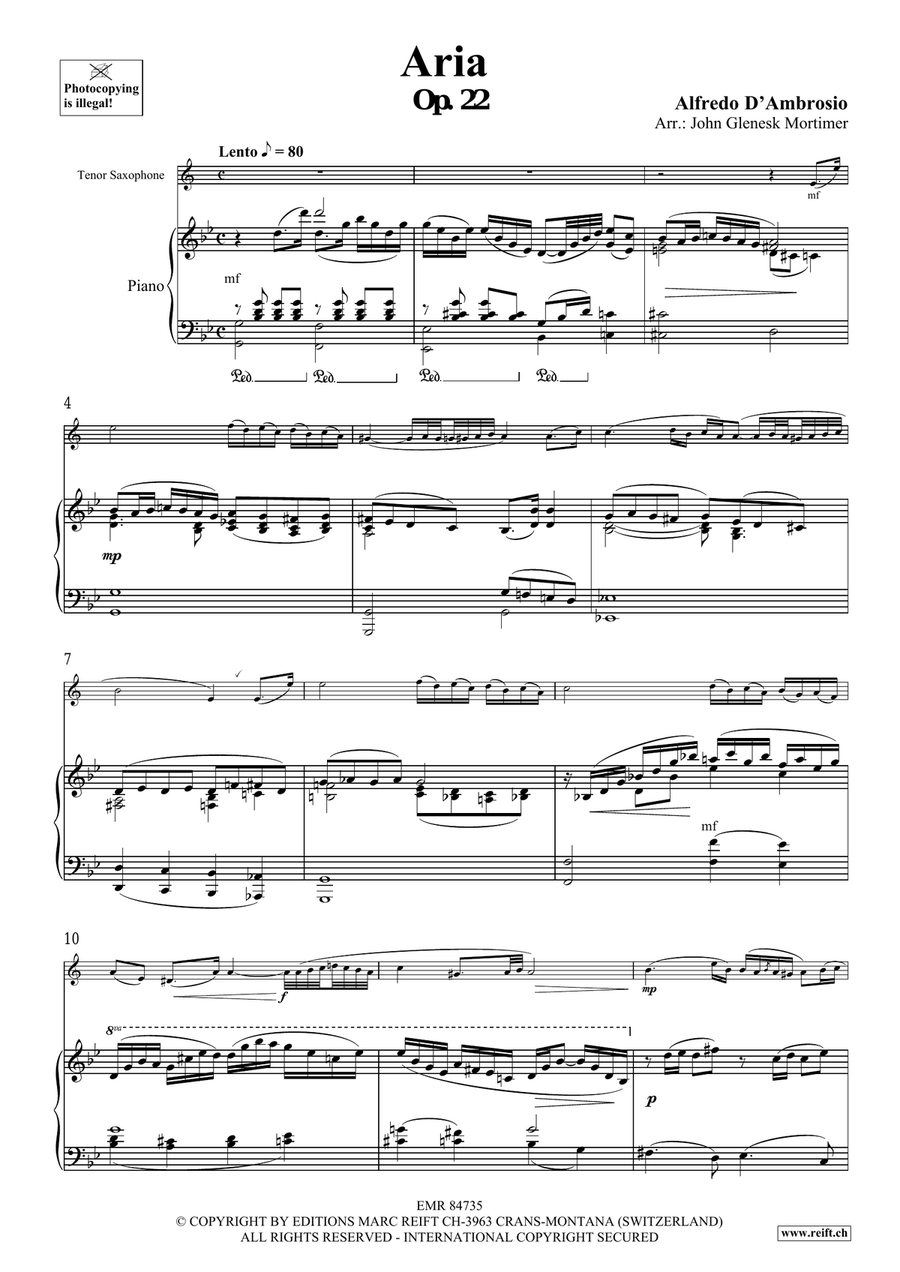 Aria Aria Tenor Saxophone scores gallery preview page 3
