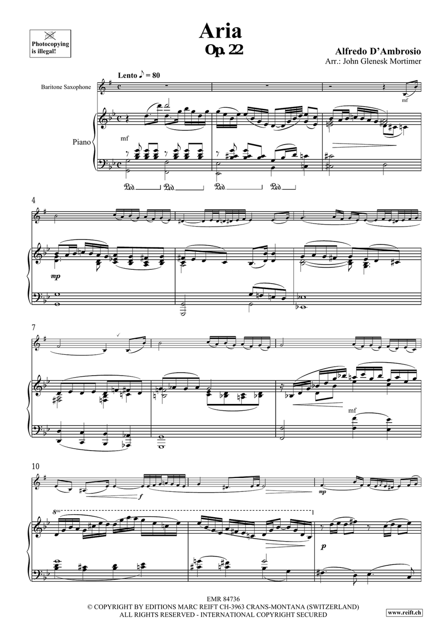Aria Aria Baritone Saxophone scores gallery preview page 3