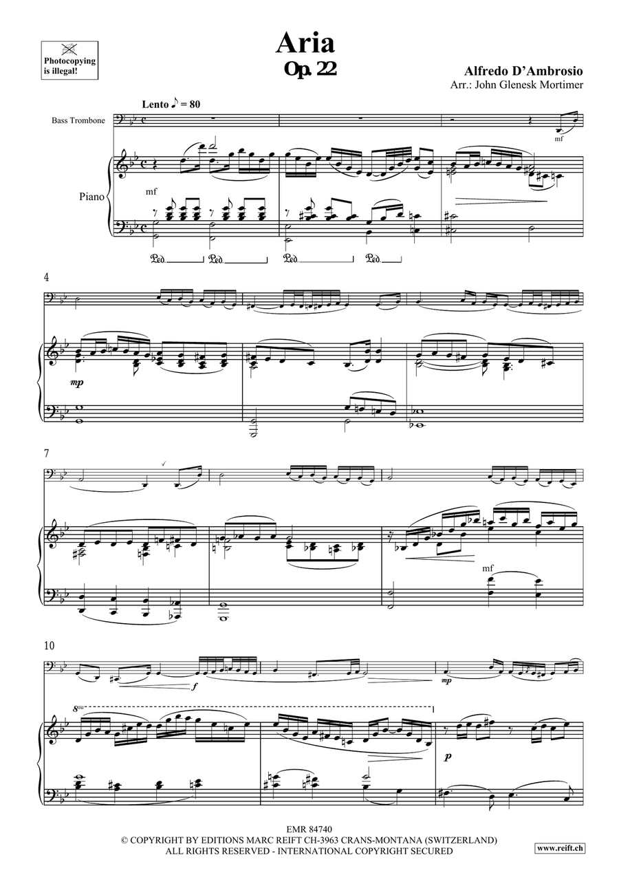 Aria Aria Bass Trombone scores gallery preview page 3