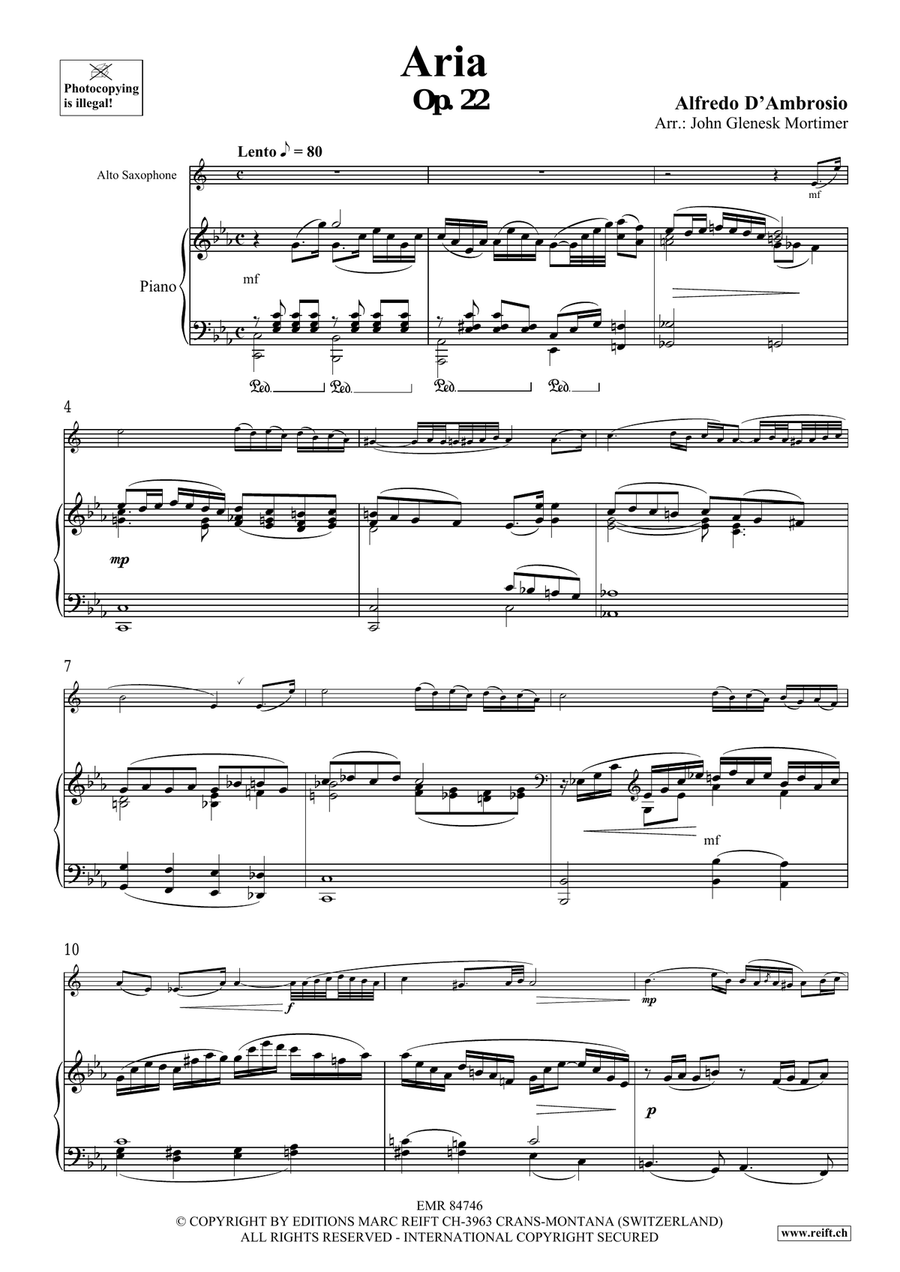 Aria Aria Alto Saxophone scores gallery preview page 3