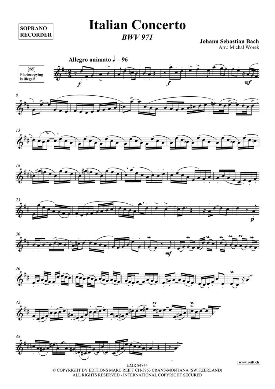Italian Concerto Italian Concerto Soprano Recorder scores gallery preview page 3