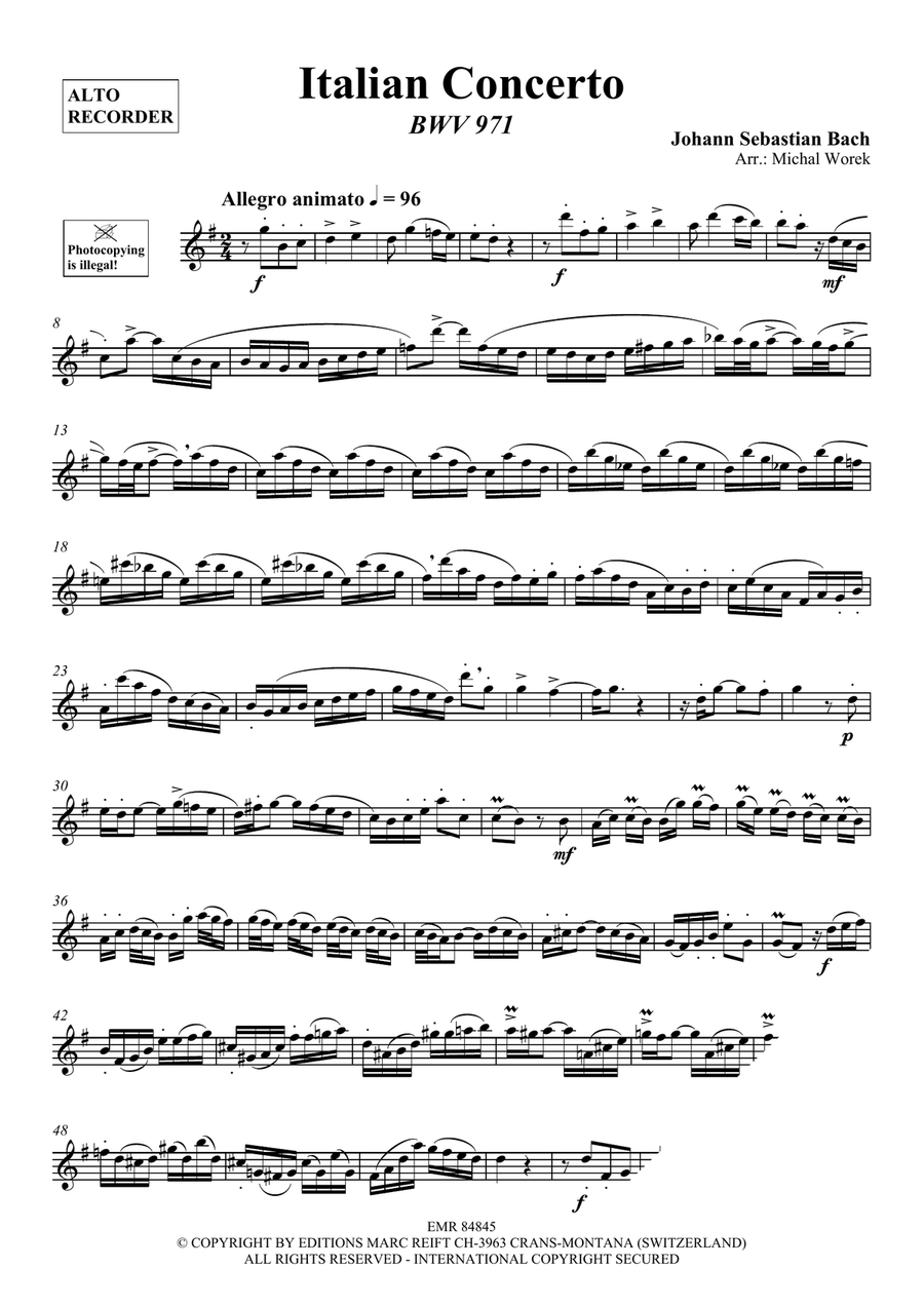 Italian Concerto Italian Concerto Alto Recorder scores gallery preview page 3