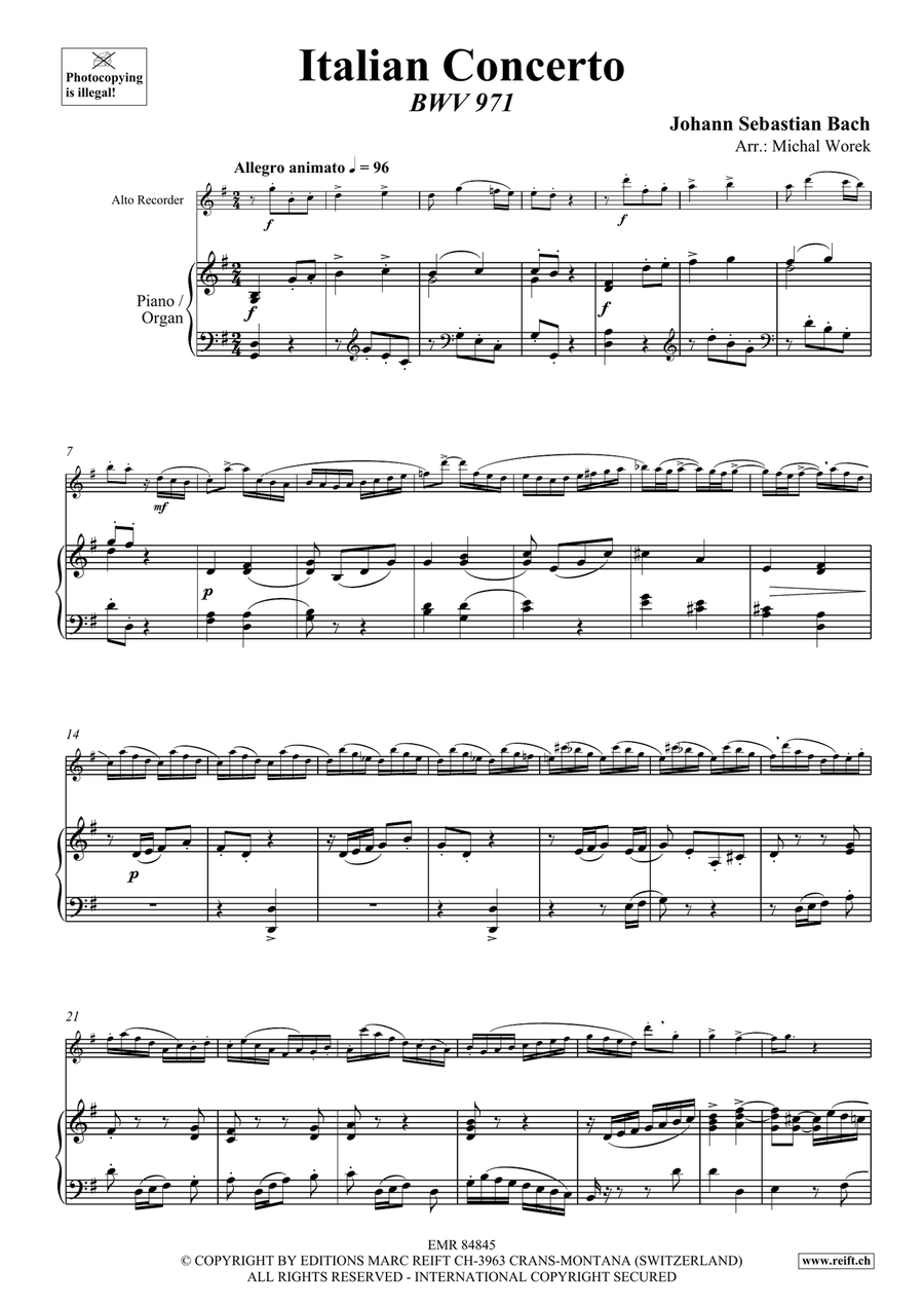 Italian Concerto Italian Concerto Alto Recorder scores gallery preview page 4