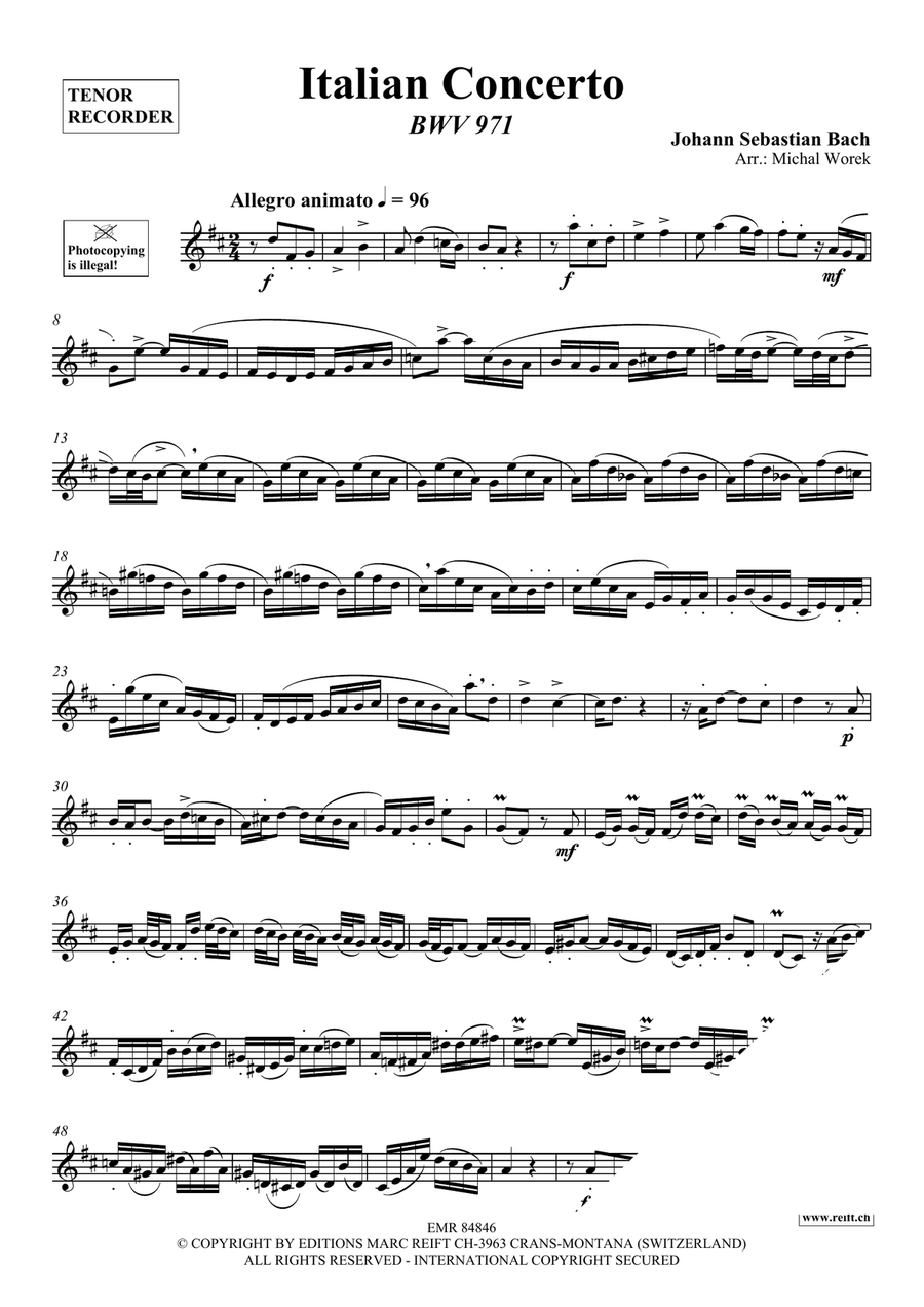 Italian Concerto Italian Concerto Tenor Recorder scores gallery preview page 3