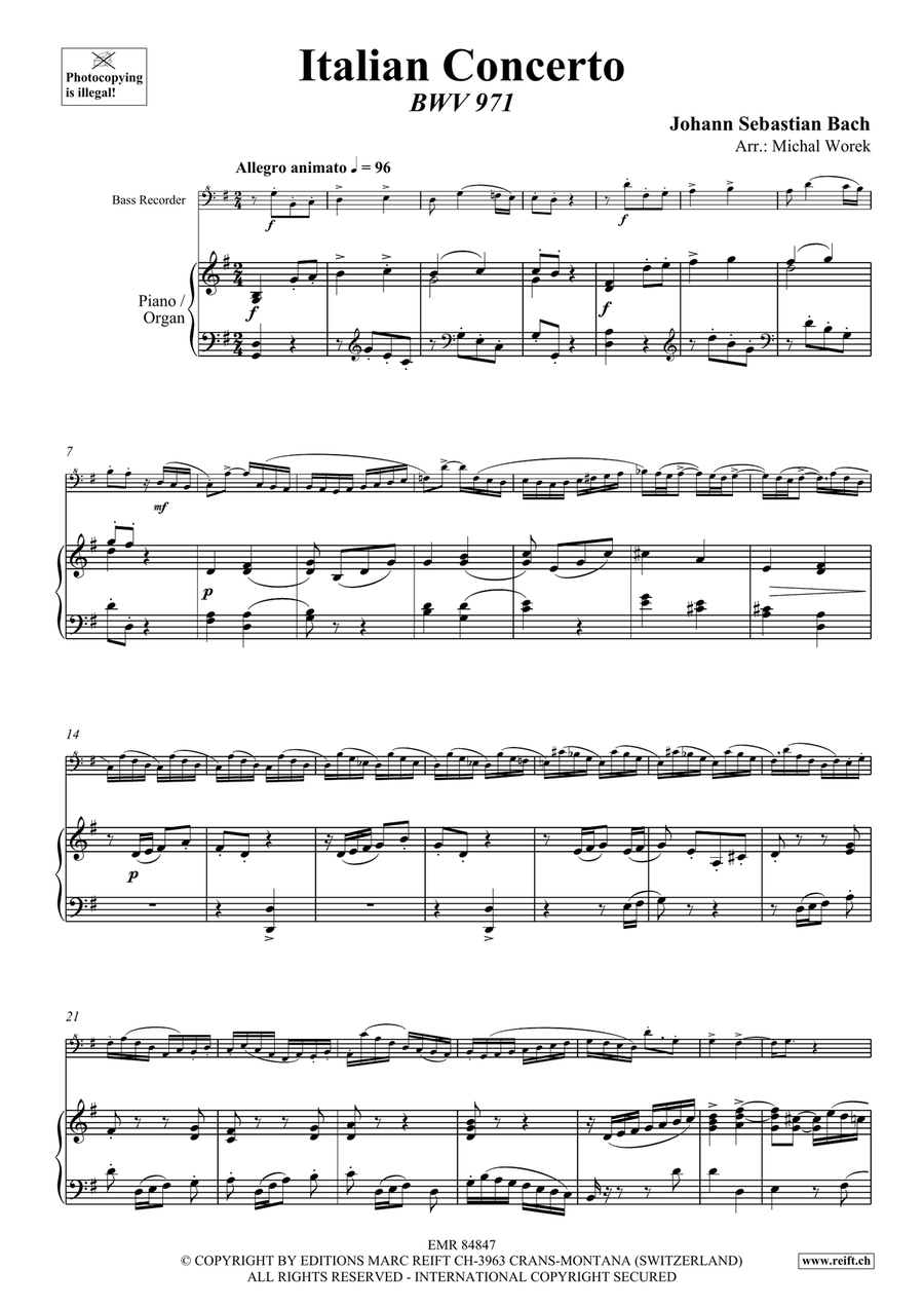 Italian Concerto Italian Concerto Bass Recorder scores gallery preview page 4
