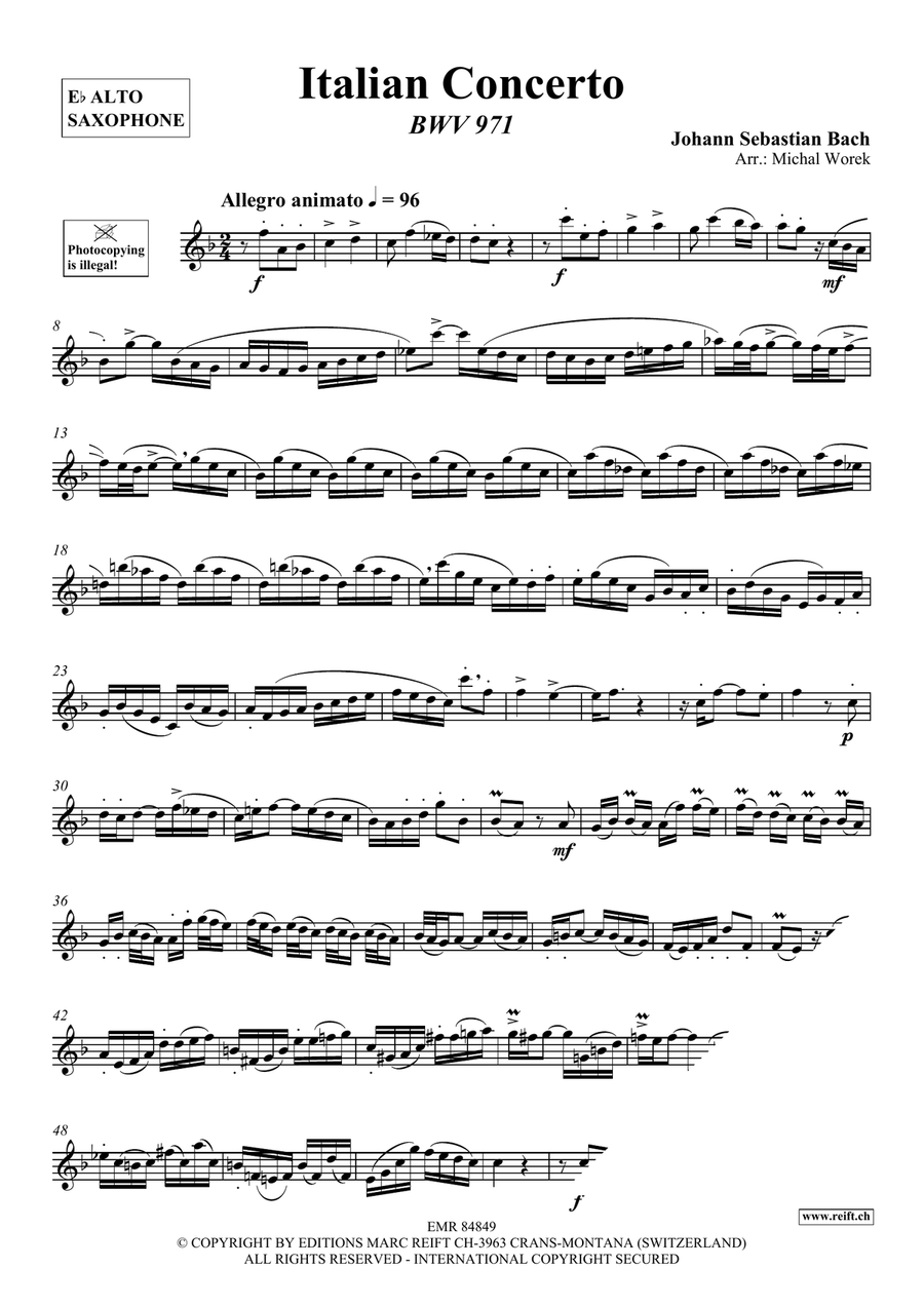 Italian Concerto Italian Concerto Alto Saxophone scores gallery preview page 3