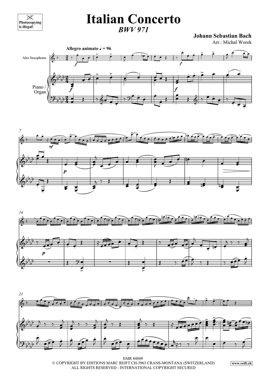 Italian Concerto Italian Concerto Alto Saxophone scores gallery preview page 4