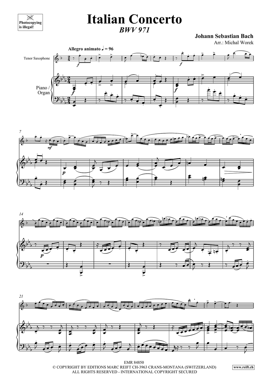 Italian Concerto Italian Concerto Tenor Saxophone scores gallery preview page 4