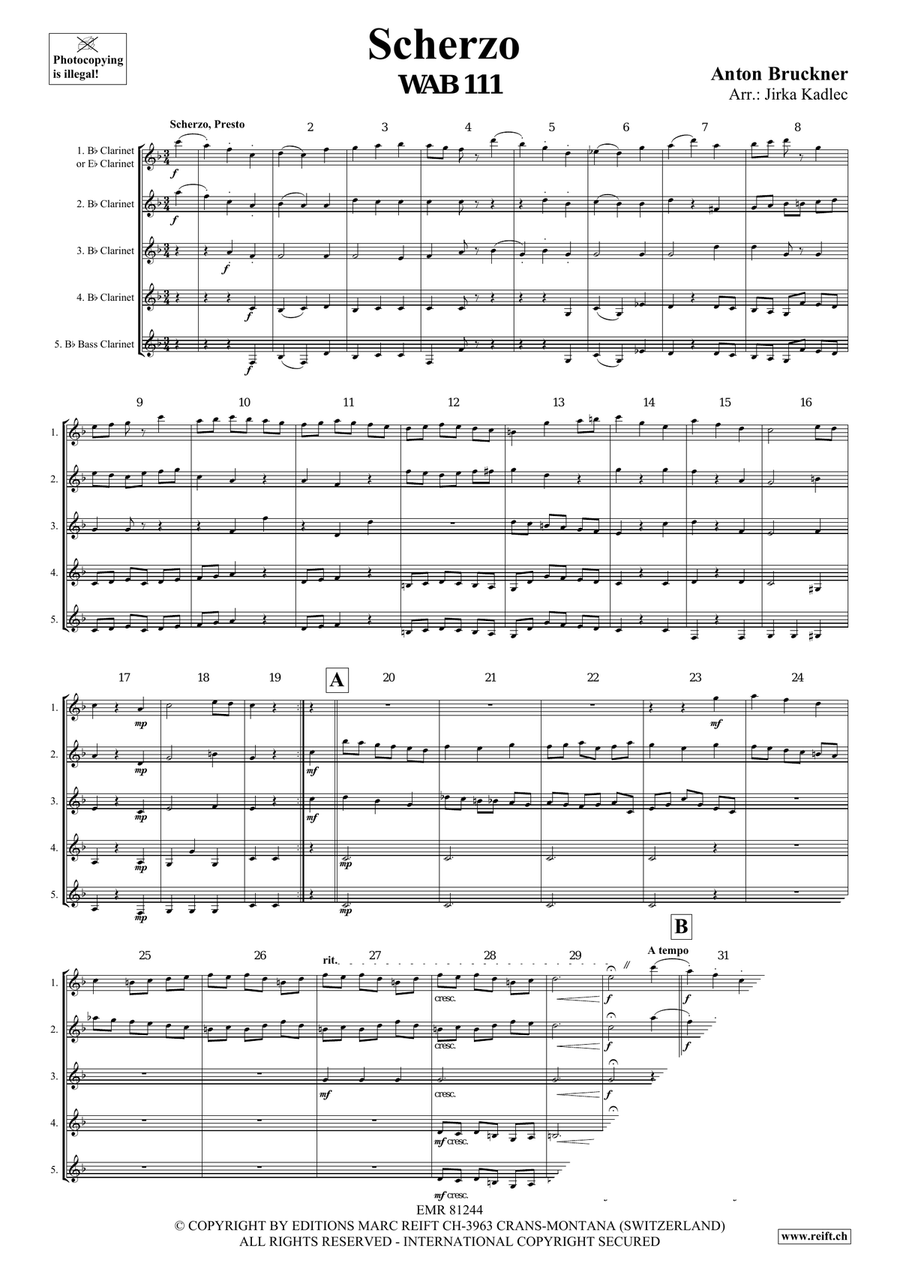 Scherzo Scherzo Clarinet Quintet scores gallery preview page 3