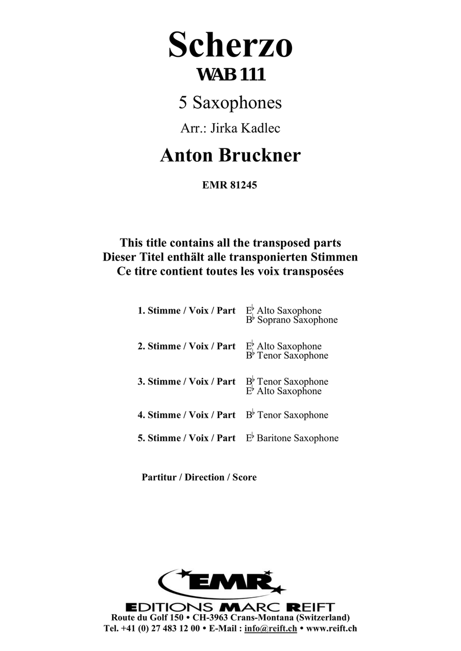 Scherzo Scherzo Saxophone Quintet scores gallery preview page 2