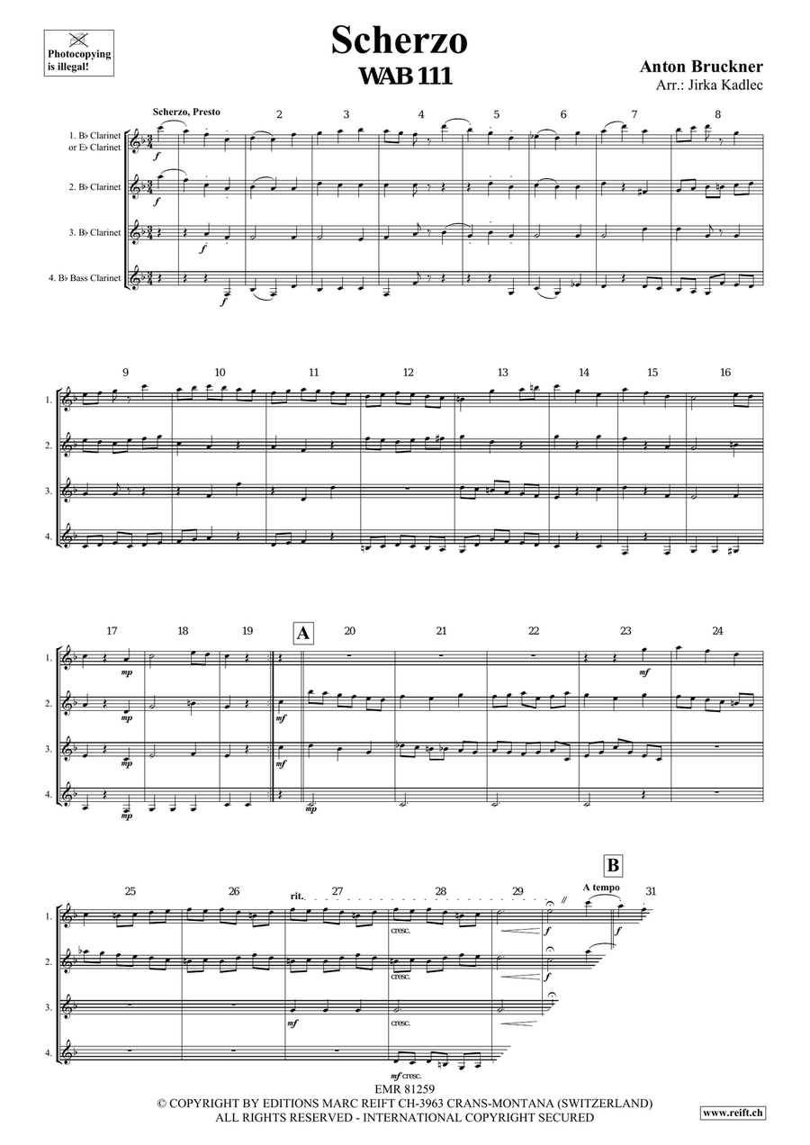Scherzo Scherzo Clarinet Quartet scores gallery preview page 3