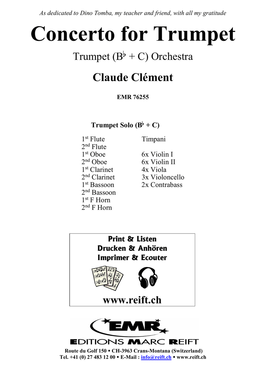 Concerto for Trumpet Concerto for Trumpet Orchestra scores gallery preview page 2
