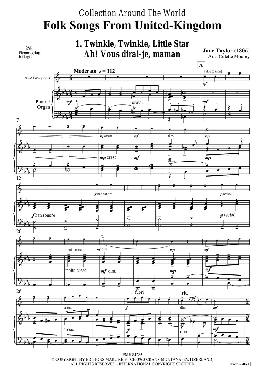 Folk Songs From United-Kingdom Alto Saxophone scores gallery preview page 4