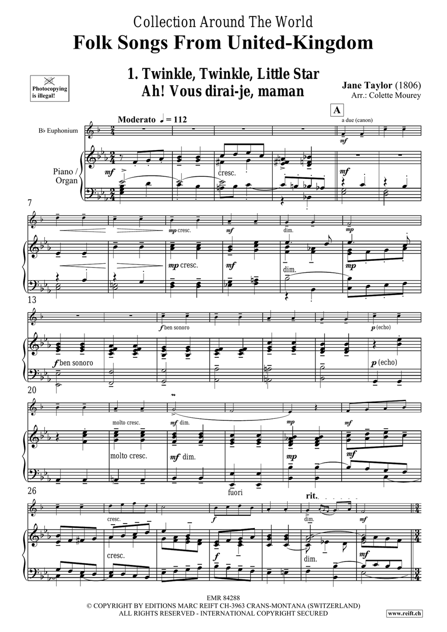 Folk Songs From United-Kingdom Euphonium scores gallery preview page 4