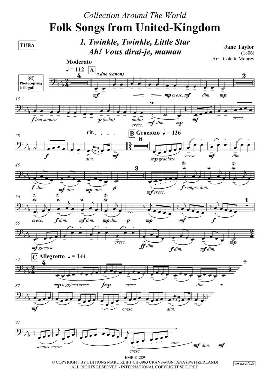 Folk Songs From United-Kingdom Tuba scores gallery preview page 3