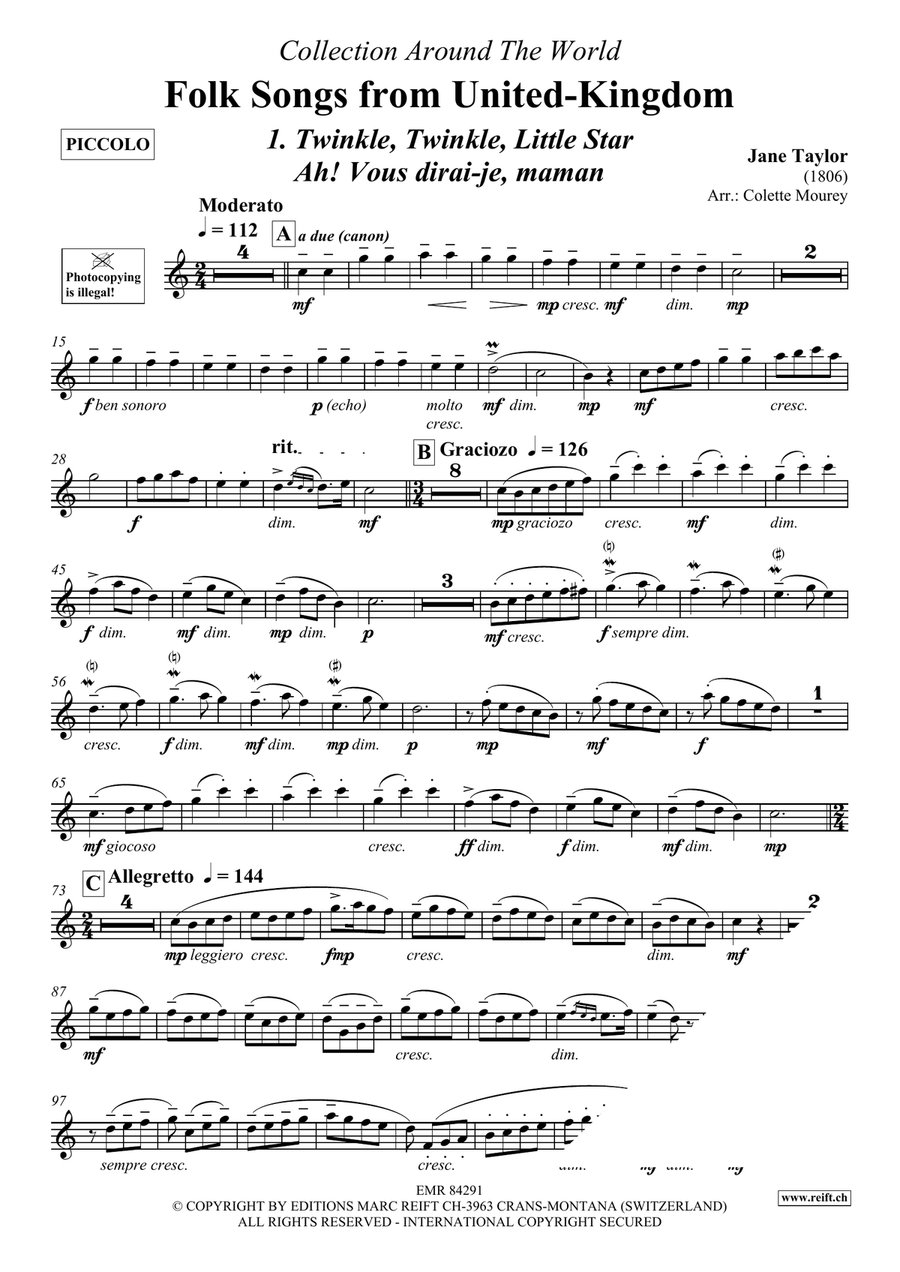 Folk Songs From United-Kingdom Piccolo scores gallery preview page 3