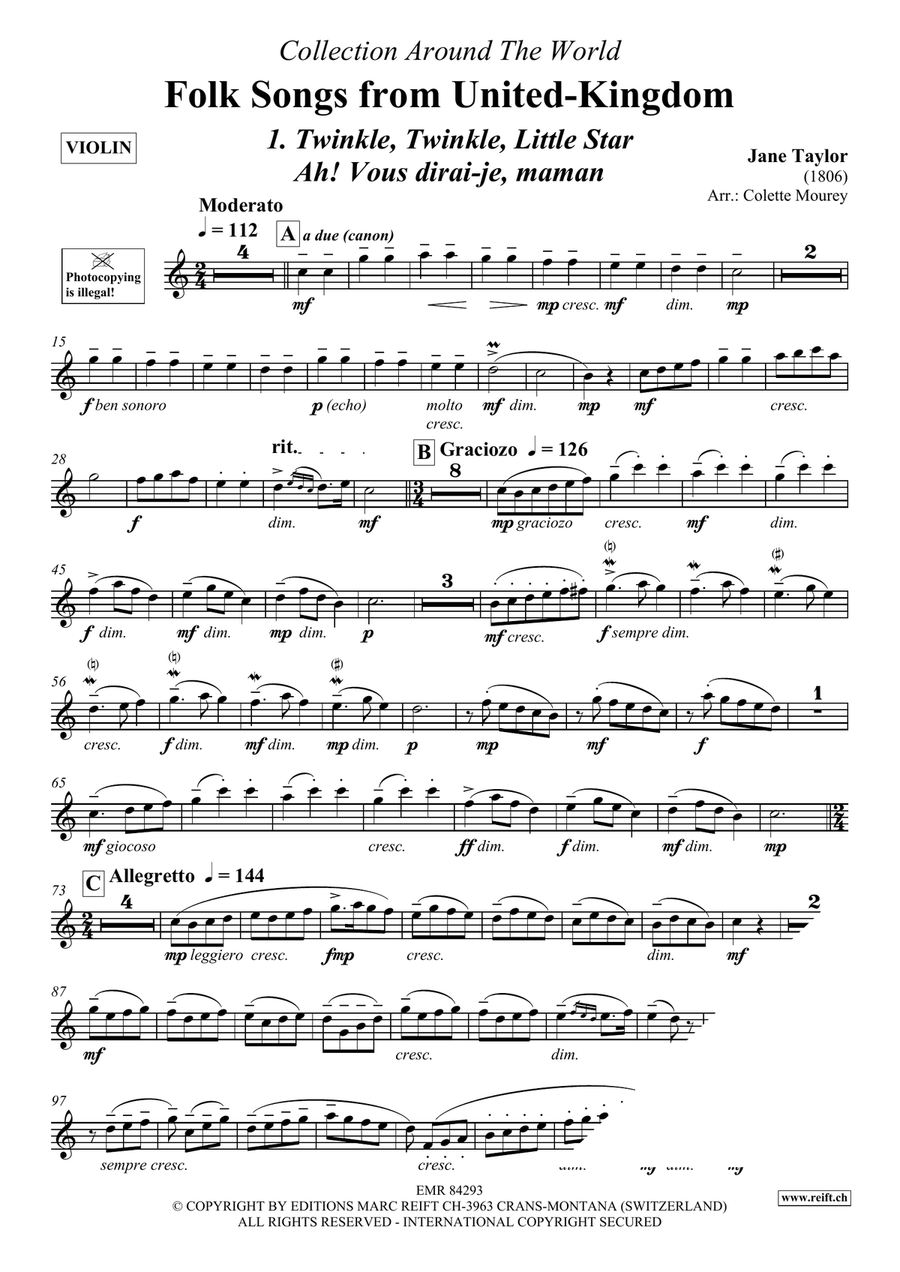Folk Songs From United-Kingdom Violin Solo scores gallery preview page 3