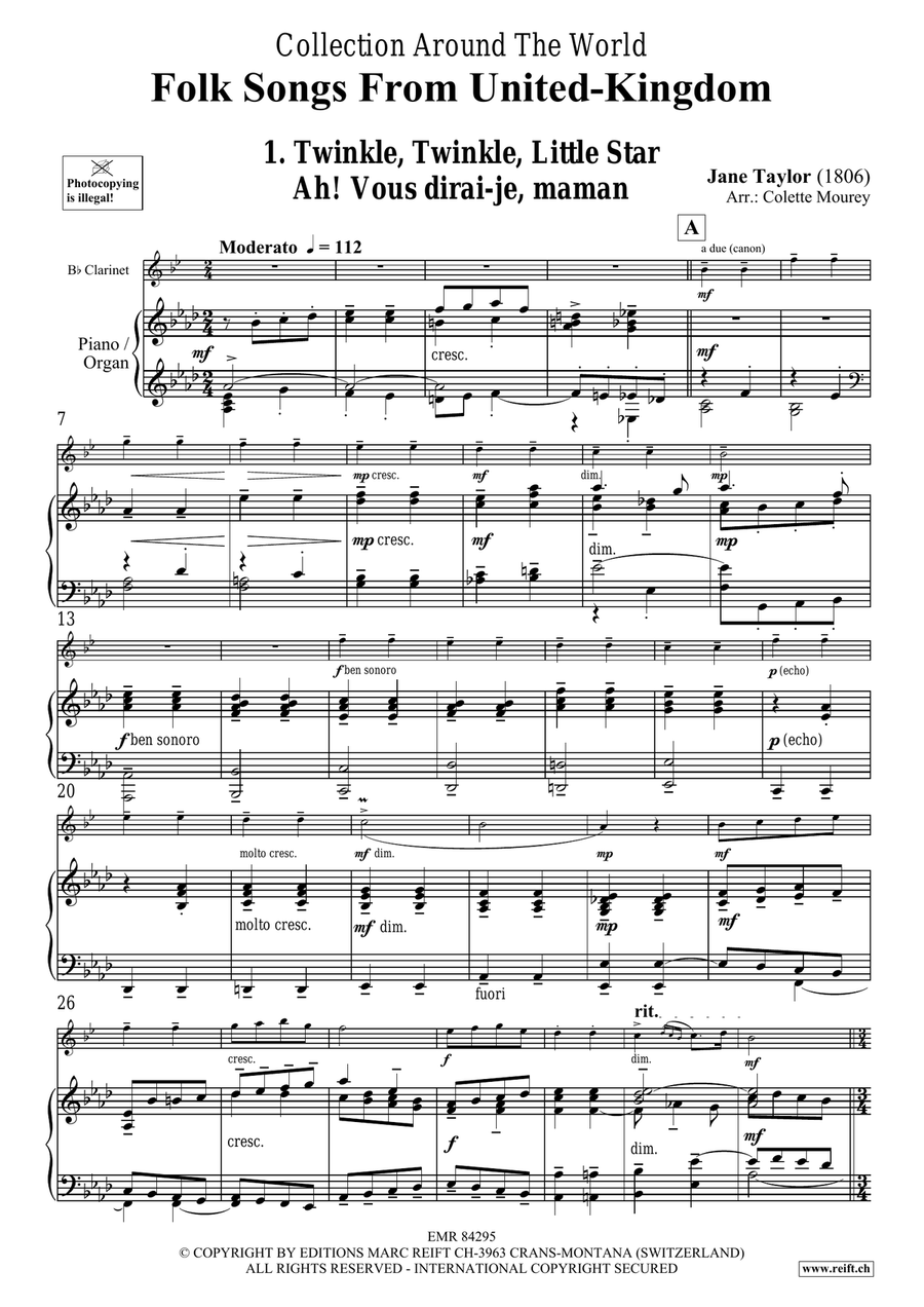 Folk Songs From United-Kingdom Clarinet Solo scores gallery preview page 4