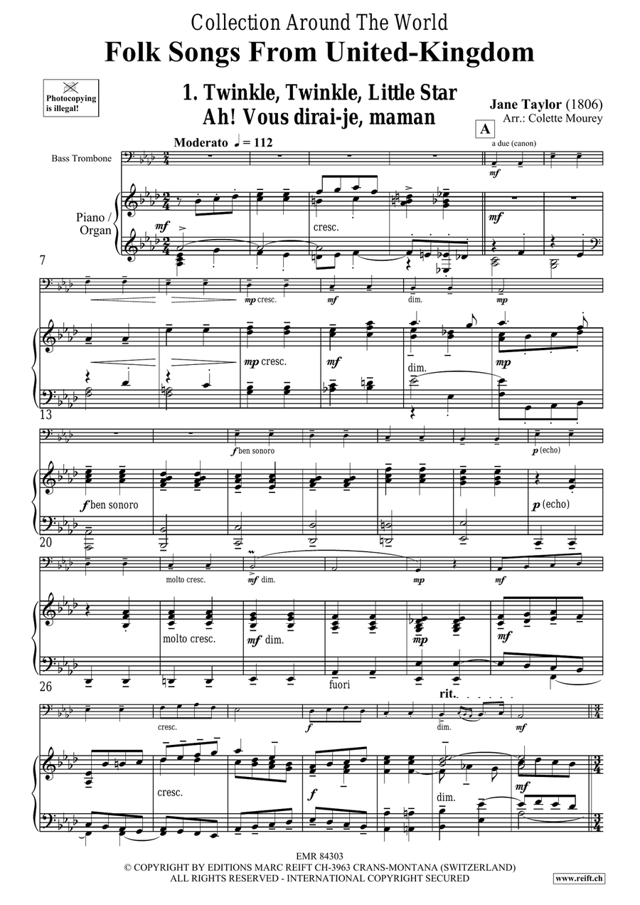 Folk Songs From United-Kingdom Trombone scores gallery preview page 4