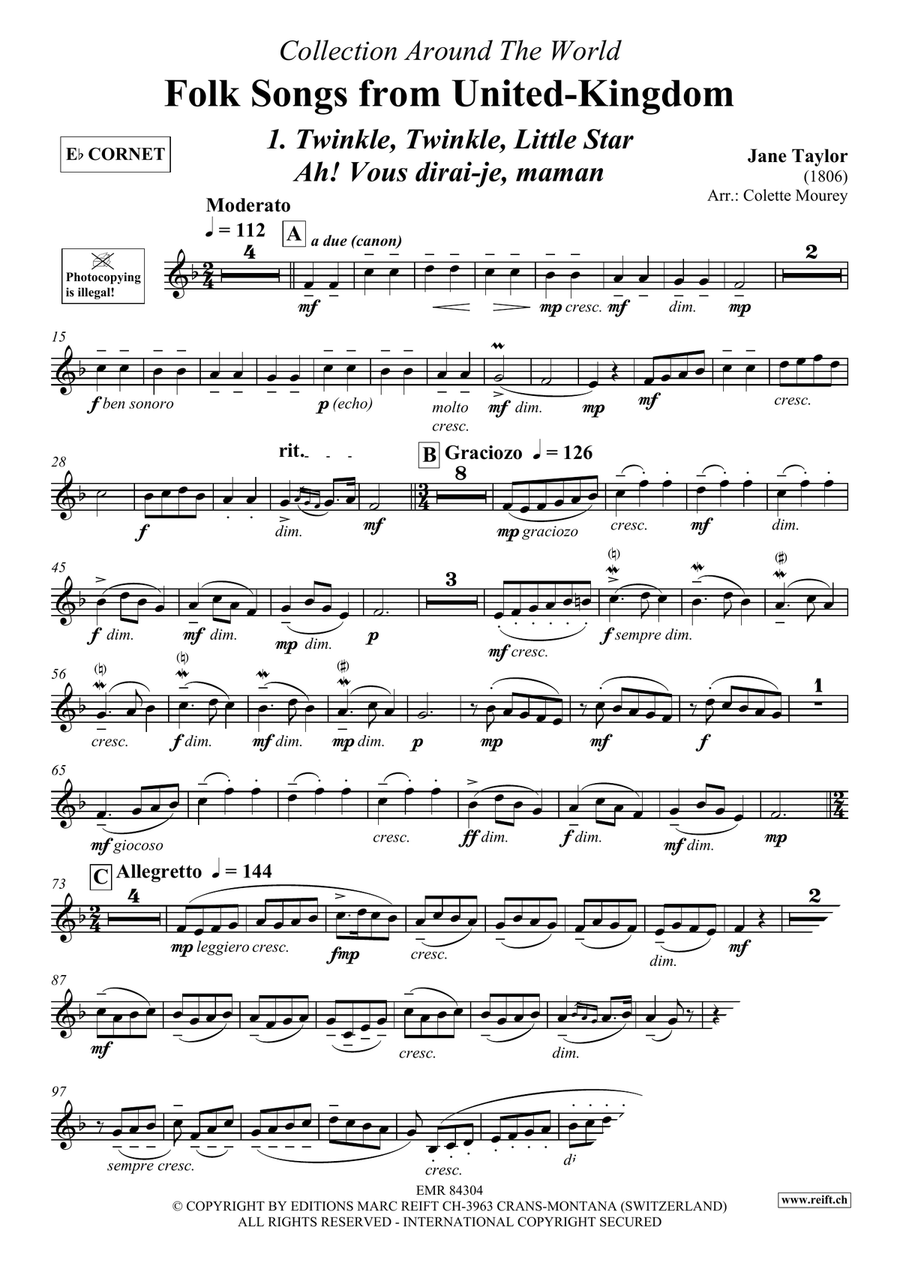 Folk Songs From United-Kingdom Cornet scores gallery preview page 3