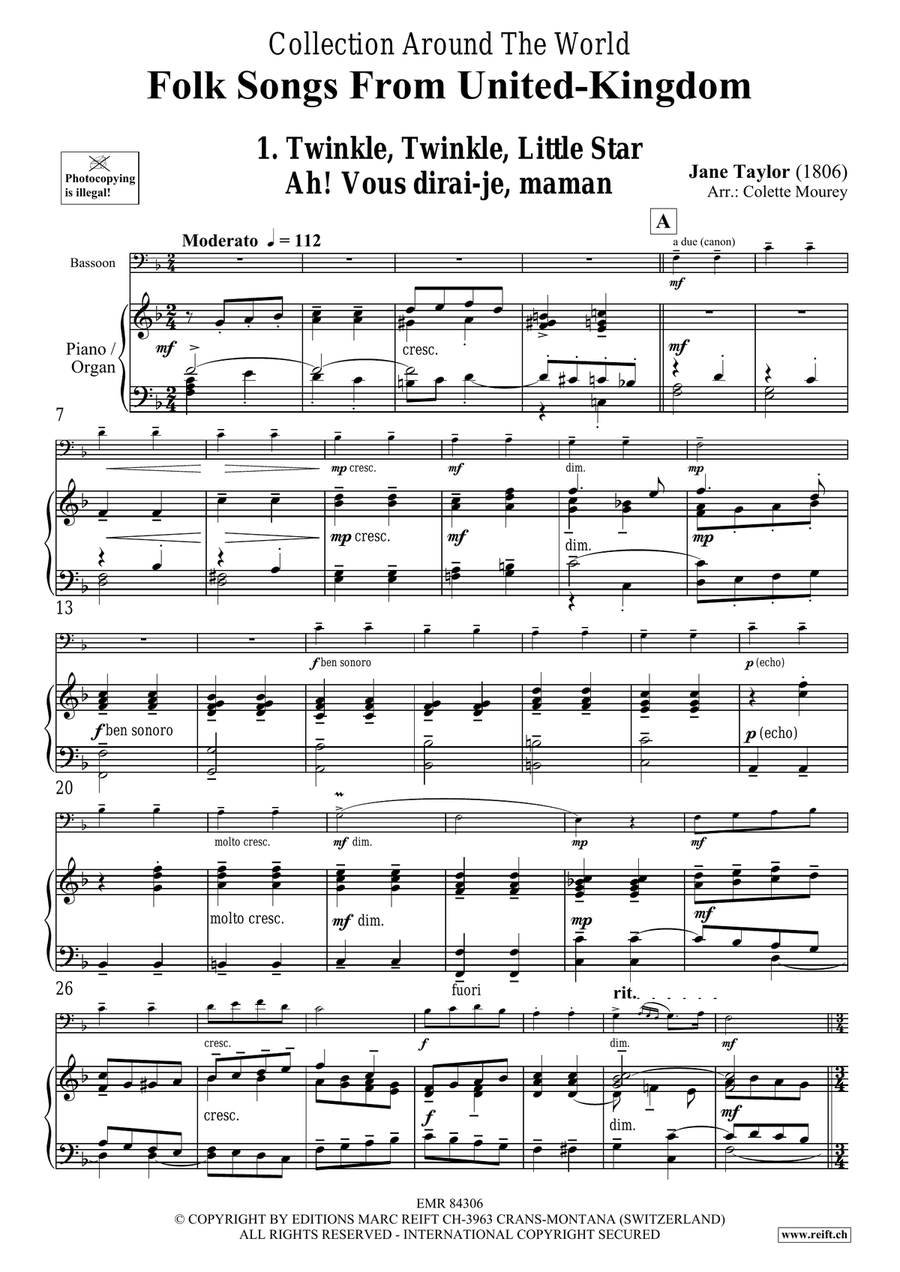 Folk Songs From United-Kingdom Bassoon Solo scores gallery preview page 4