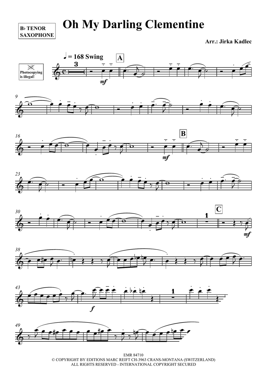 Oh My Darling Clementine Oh My Darling Clementine Tenor Saxophone scores gallery preview page 3