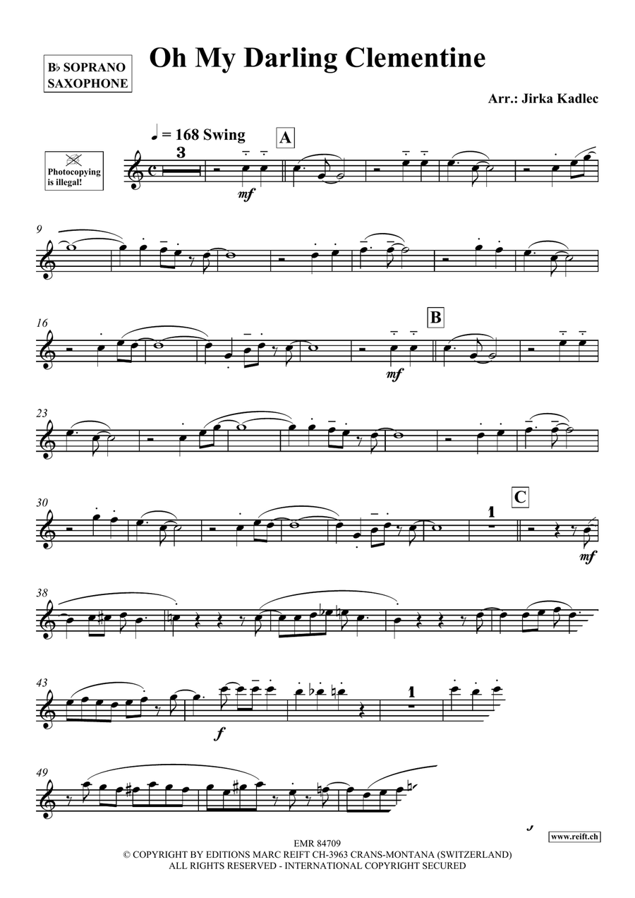 Oh My Darling Clementine Oh My Darling Clementine Soprano Saxophone scores gallery preview page 3