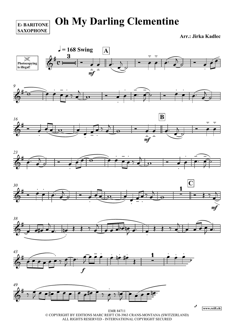 Oh My Darling Clementine Oh My Darling Clementine Baritone Saxophone scores gallery preview page 3