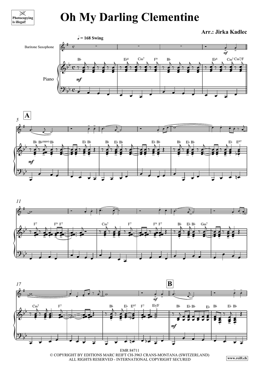 Oh My Darling Clementine Oh My Darling Clementine Baritone Saxophone scores gallery preview page 4